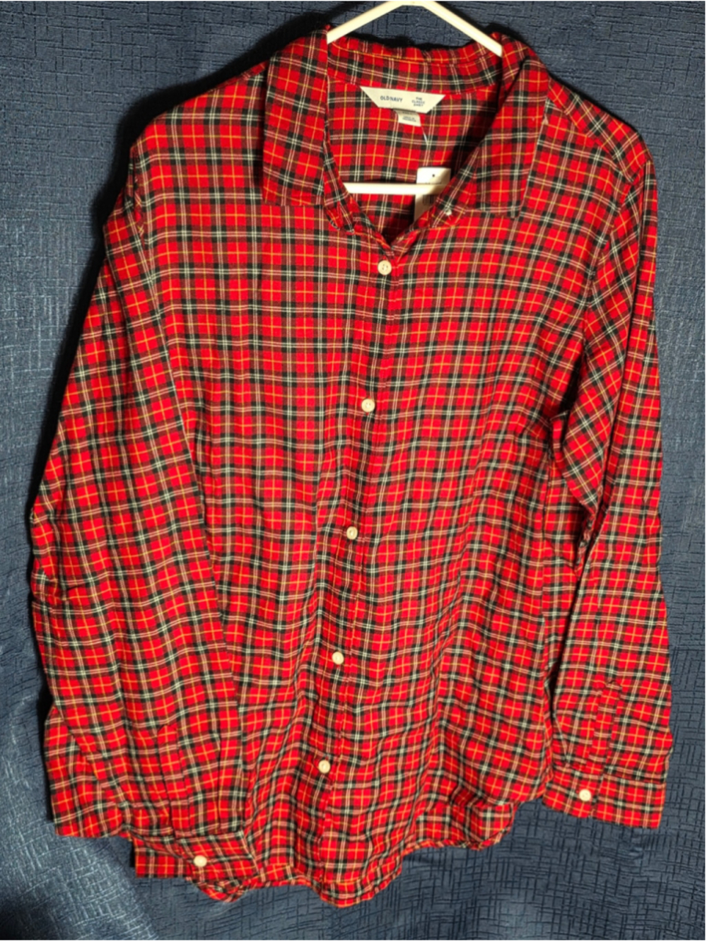 Men's Old Navy Red Plaid Casual Button Down Shirt XLT flannel autumn fall